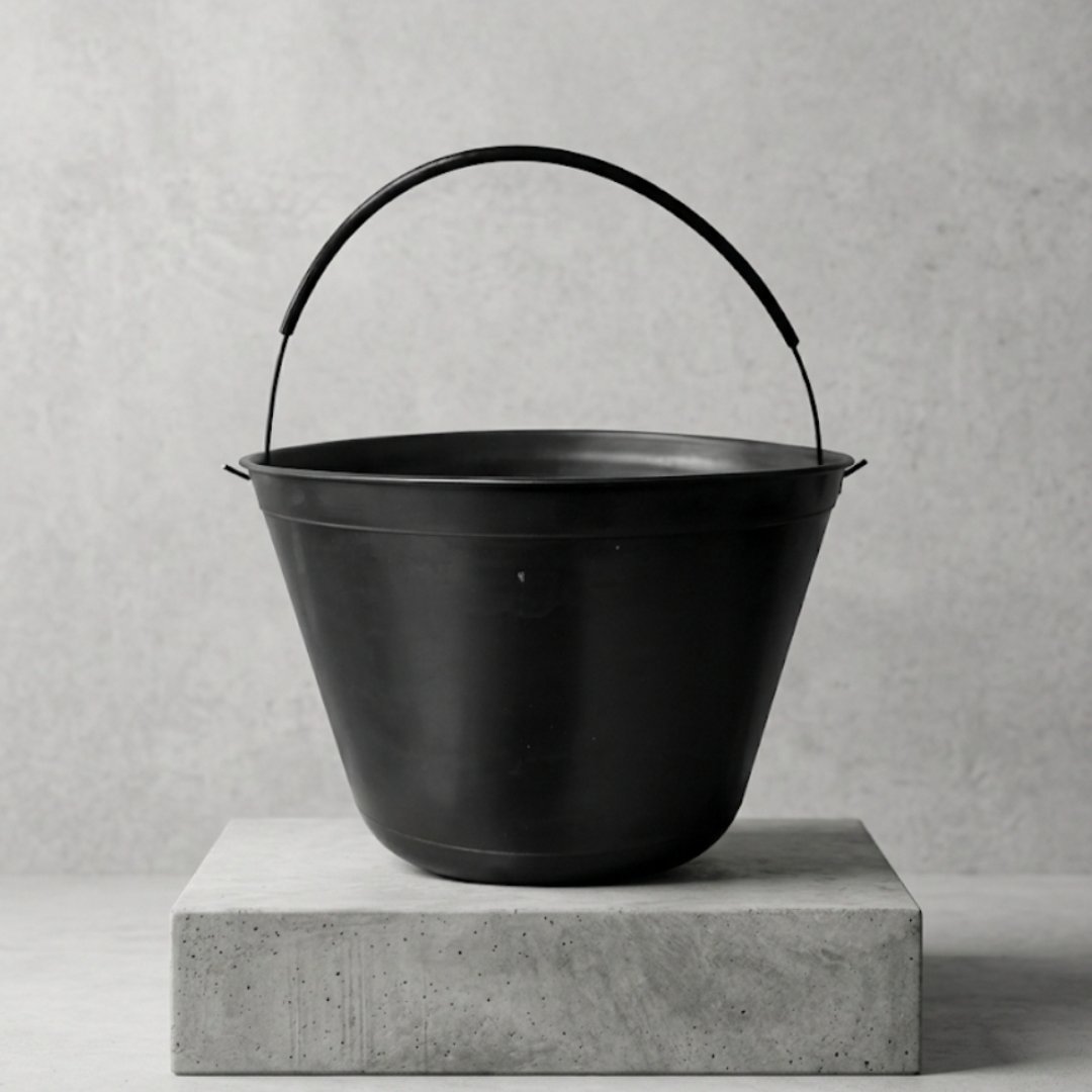 Balde negro de construcción. De 10 litros  Especial para trabajo pesado